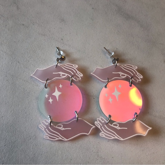 Crystal Ball Earrings - Picture 2 of 3